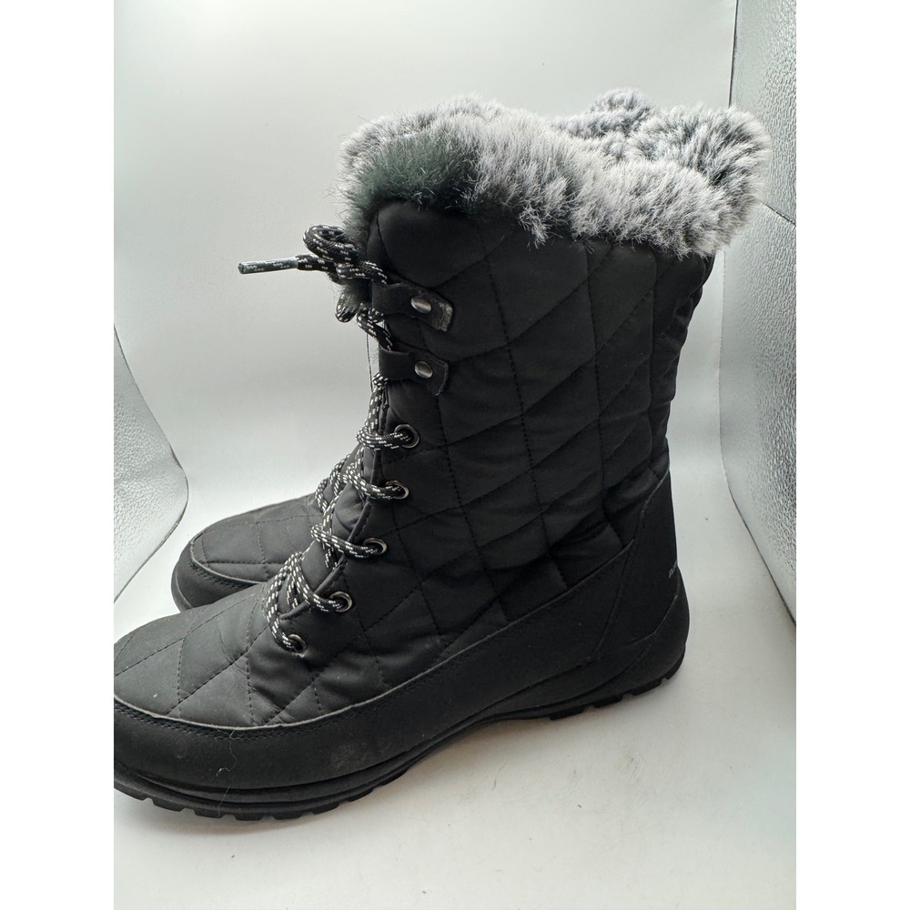 ARCTIC SHIELD Womens Black‎ Quilted Fur Trim Winter Snow Boots Size 10